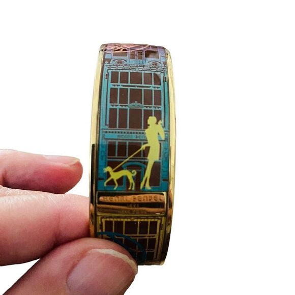 Henri Bendel 1895 Rare Colorful Enamel Bangle Shop Girls Bracelet HTF Unique S23 - Picture 6 of 9